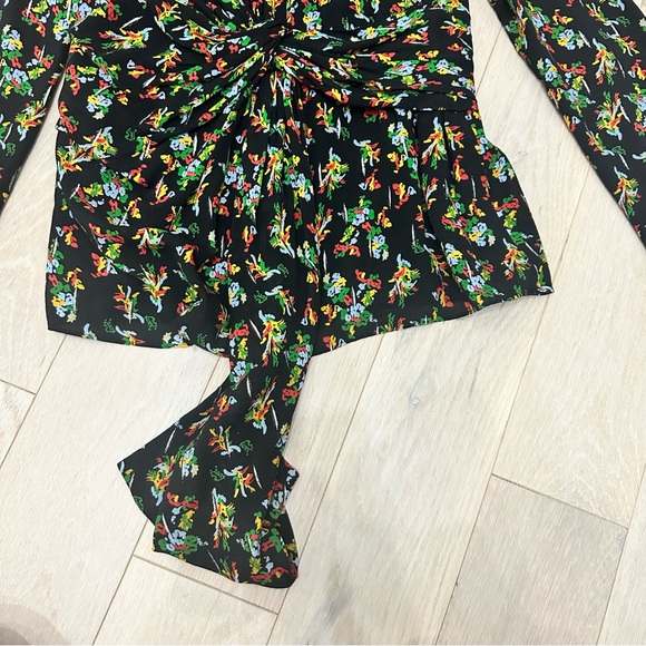 Lafayette 148 New York Black Floral Blouse - Picture 4 of 7